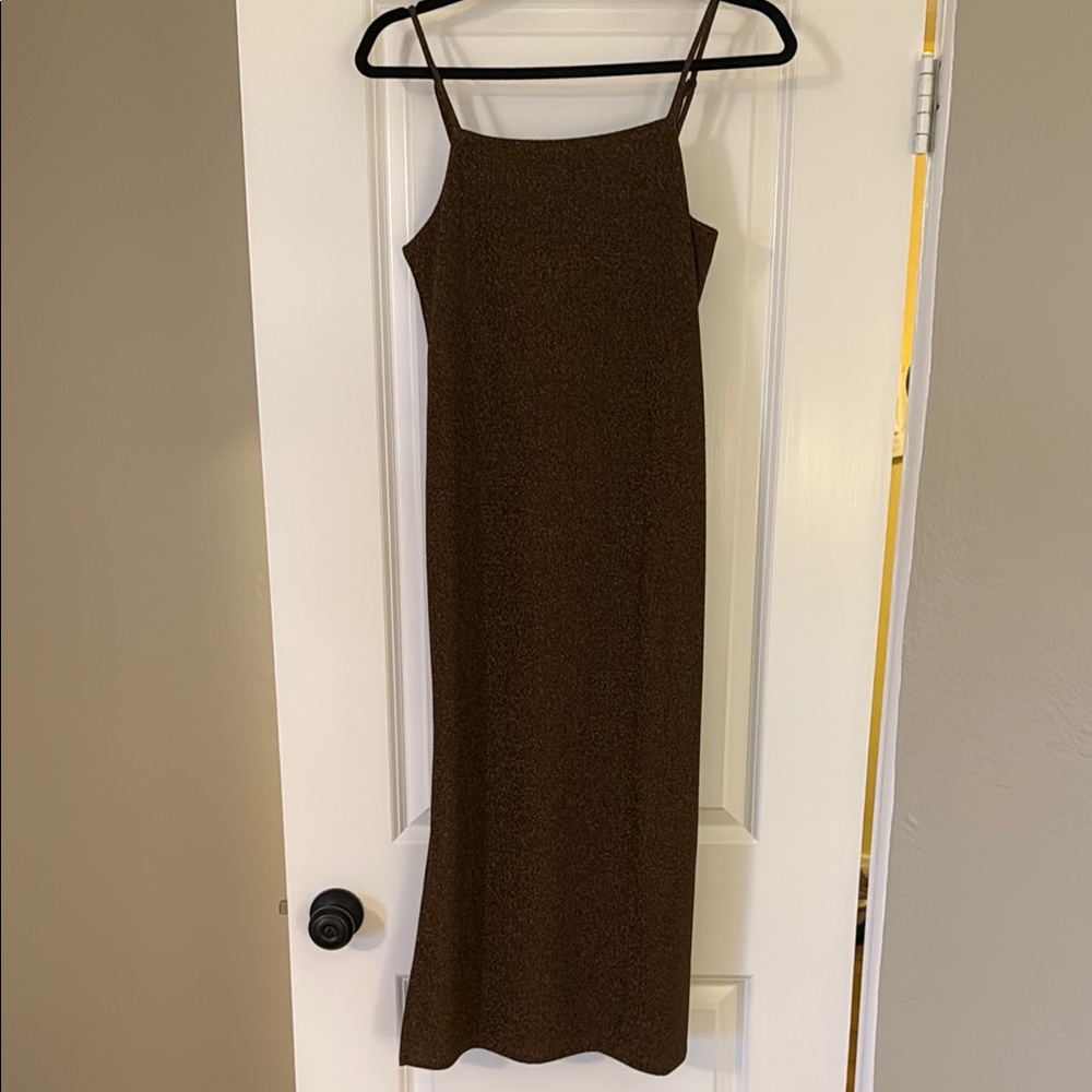 H&M Brown Sparkle Midi Dress